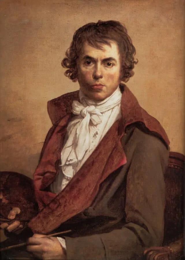 Jacques-Louis David 1748 -1825 wears a flamboyant soft neckcloth
