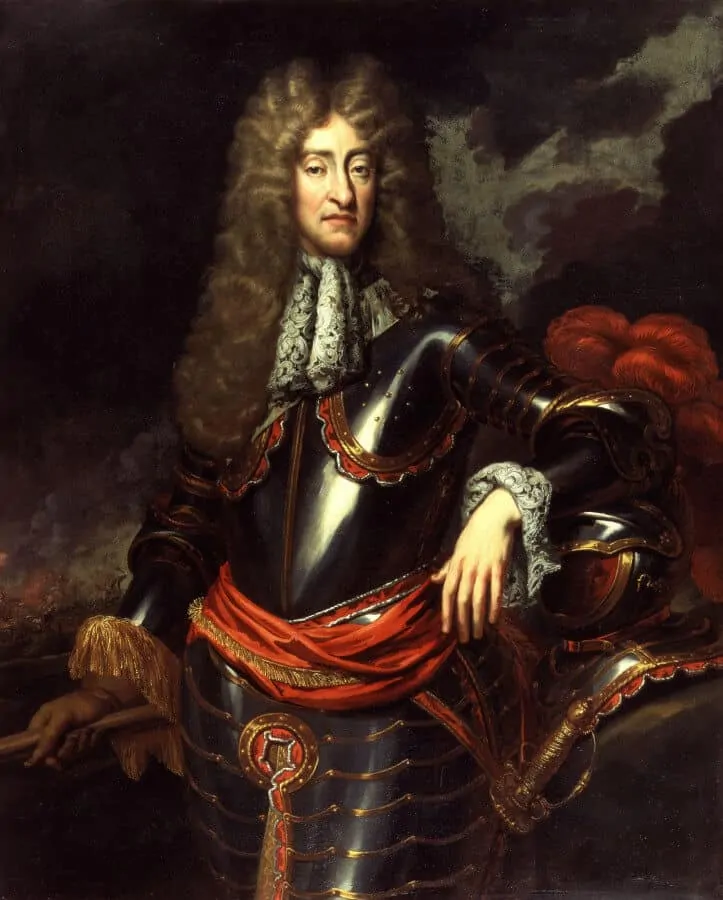 King James II wearing a Venetian lace scarf