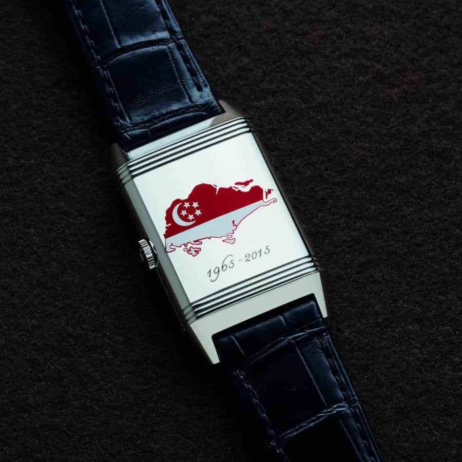 A custom caseback on the Reverso