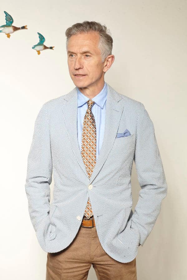 Grey Fox In Small Checked Summer Blazer2 Grey Fox in small checked summer blazer