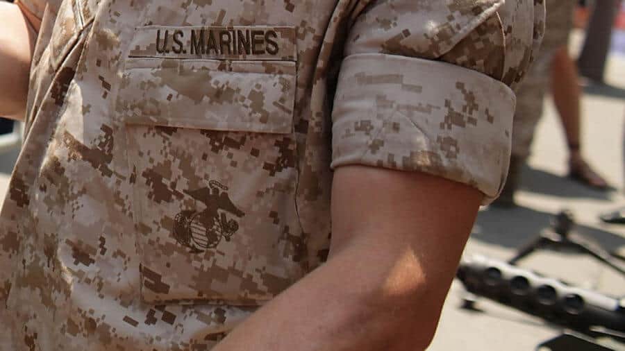A Marine with his rolled sleeve