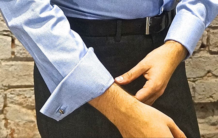 Remove your cufflinks before rolling your shirt