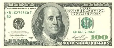 A US Dollar Bill will wrap around a small wrist