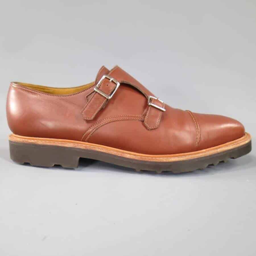 Rubber soled double monk strap