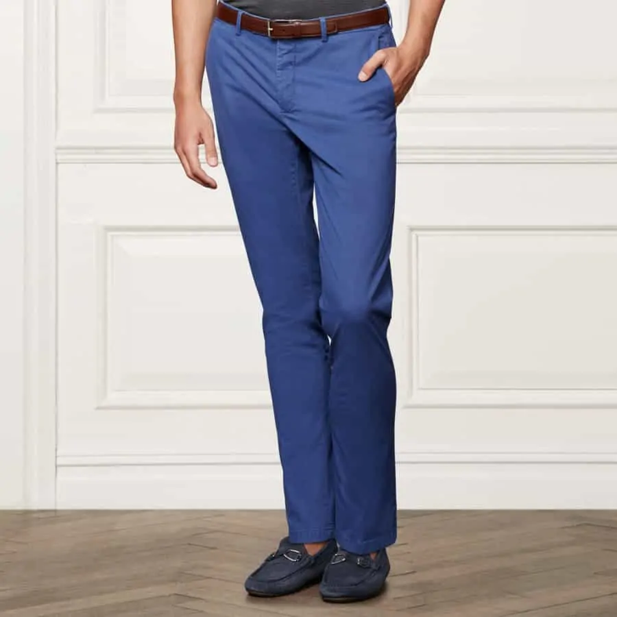 Blue flat front Chino by Ralph Lauren