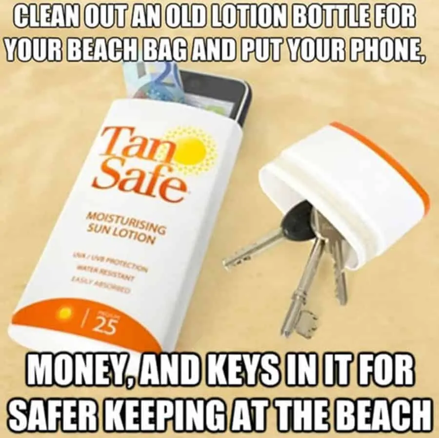 Store valuables secretly at the beach