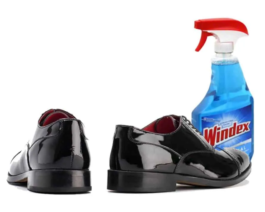 Use Windex to clean your patent leather shoes