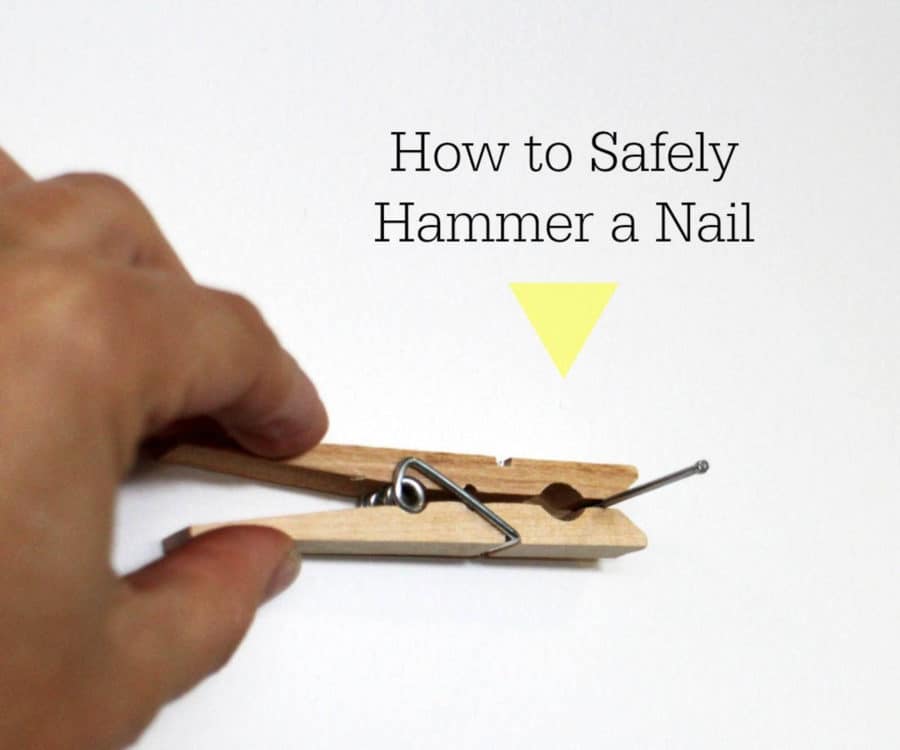 Use a Clothes Pin to Hold a Nail while Hammering
