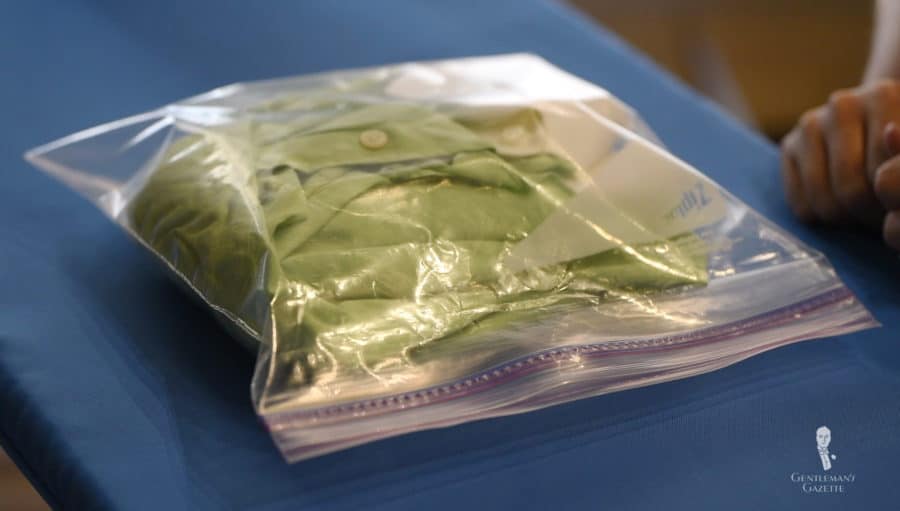 put your shirt inside a sealed plastic bag once moist so it can be evenly wet before ironing