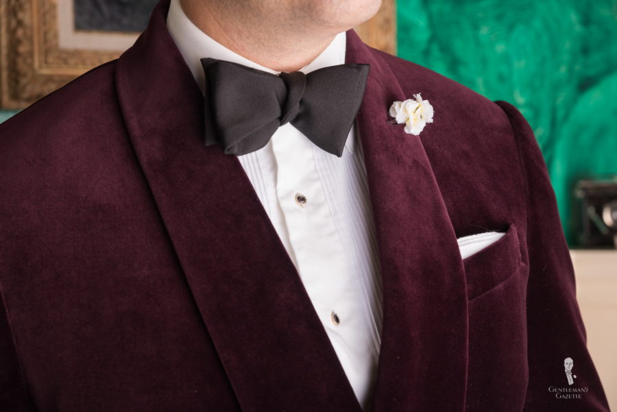 New formal men's pre tied Bow tie & Pocket Square Hankie Velvet Burgundy wedding