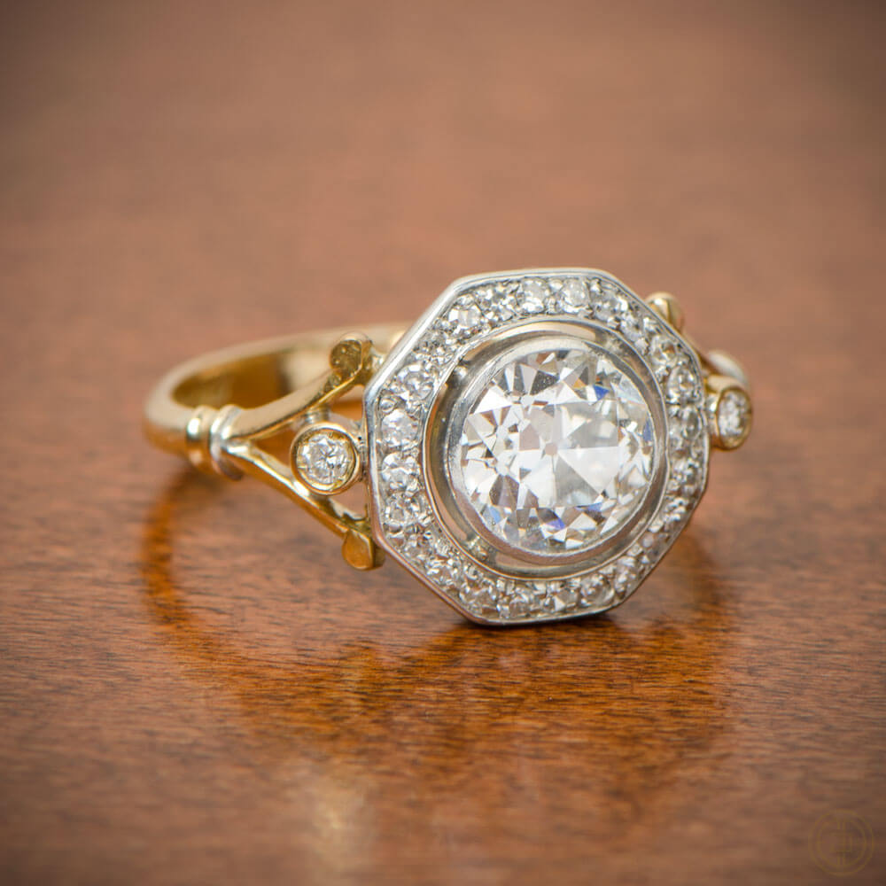 Antique Gold and Diamond Engagement Ring