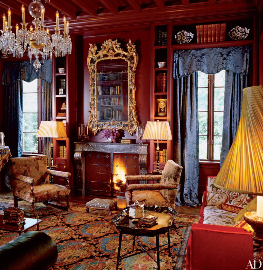 Impeccable use of an Oriental rug by Architectural Digest
