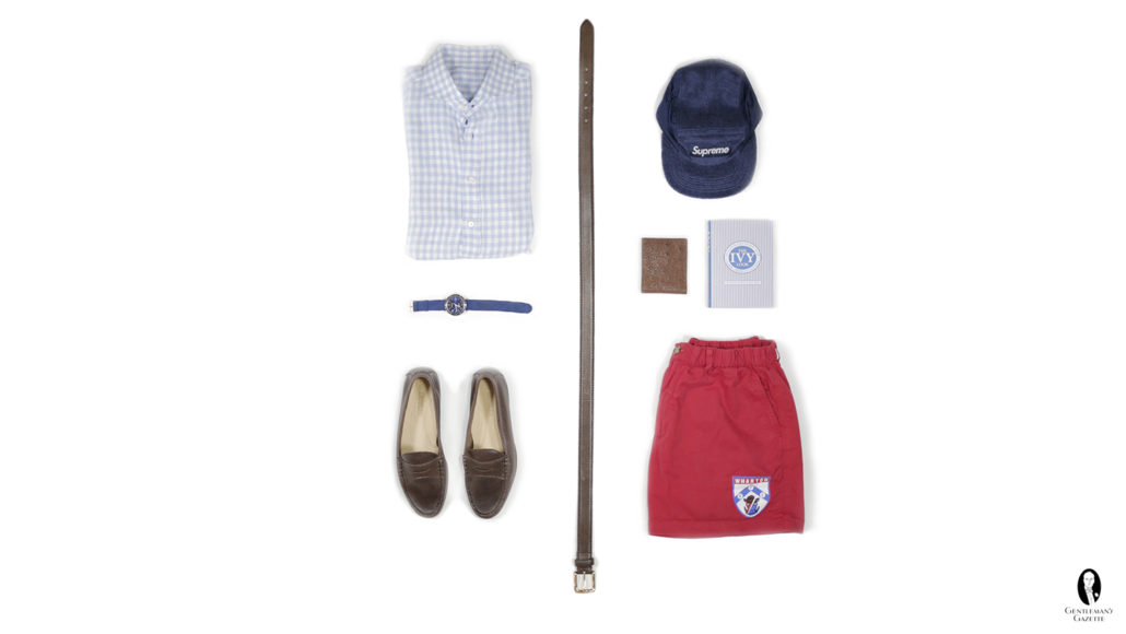 Jay Butler Brown Perforated Penny Loafer with Chubbies and Supreme Hat