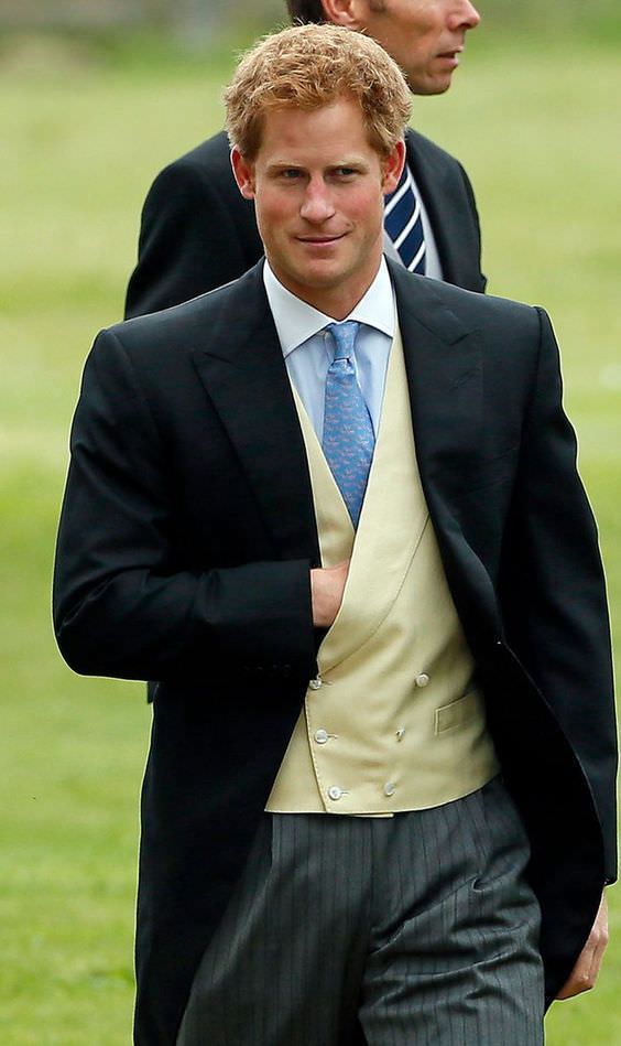 Prince Harry in a yellow waistcoat