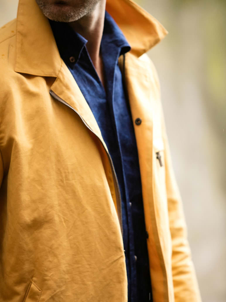 luciano barbera yellow jacket with blue shirt