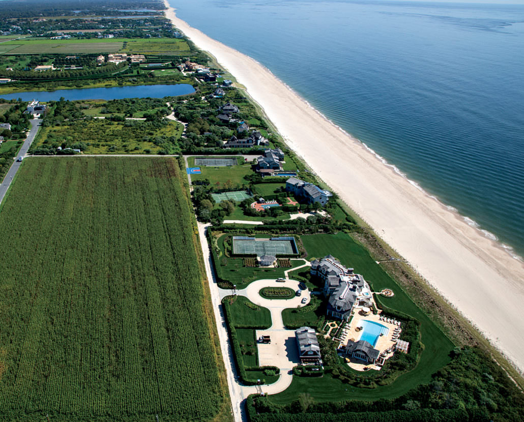 An aerial view of the Hamptons