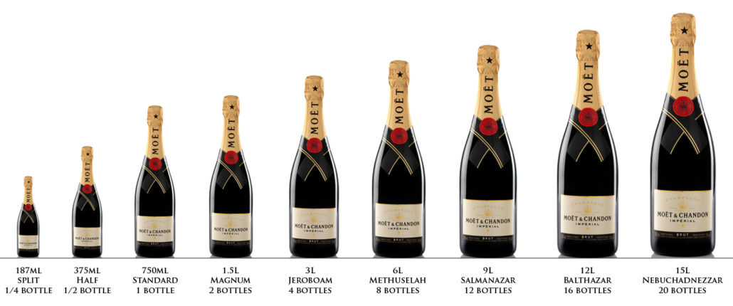 Some Champagne bottle sizes