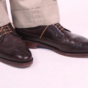 brown derbies with cognac yellow shoelaces by Fort Belvedere