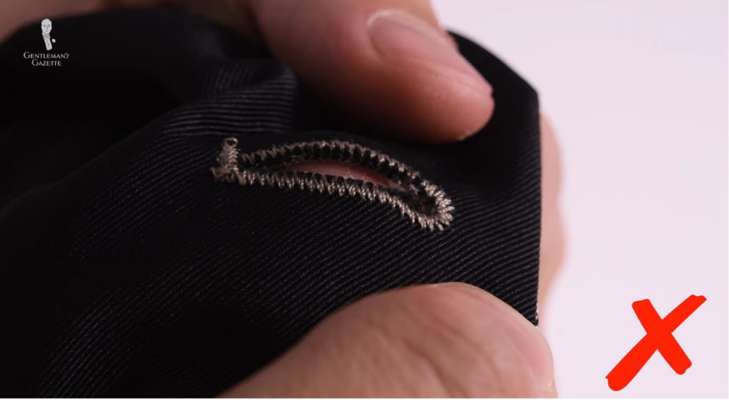 fraying buttonholes is usually a sign of an inferior quality suit