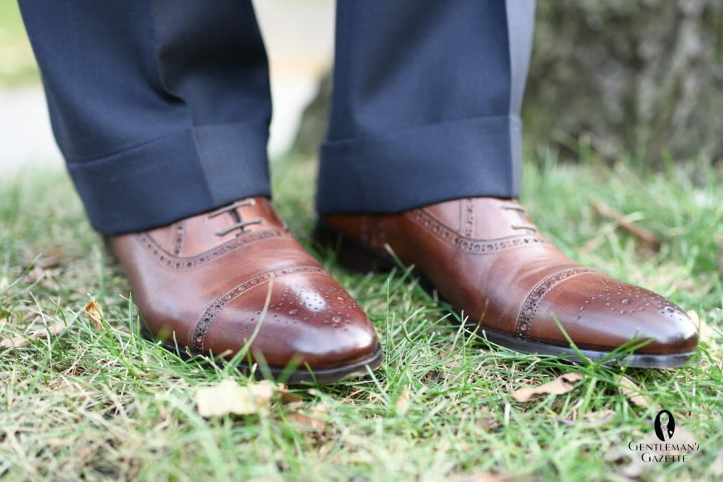 Half Brogue Cap Toe Brown Antique