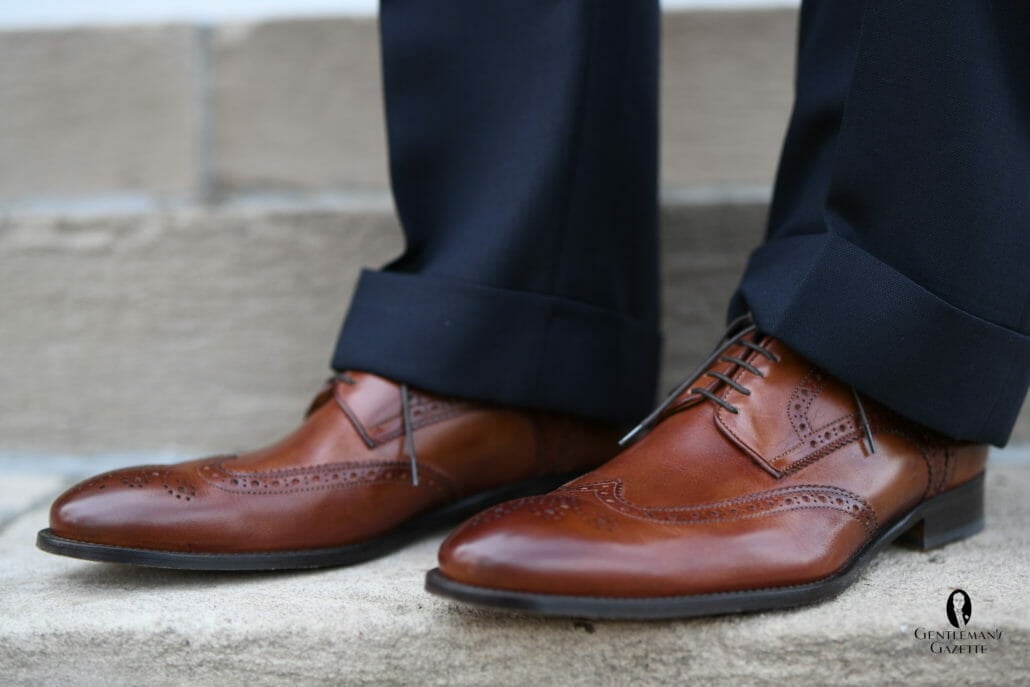 Almond Toe (almond) Wingtip Cognac Antique