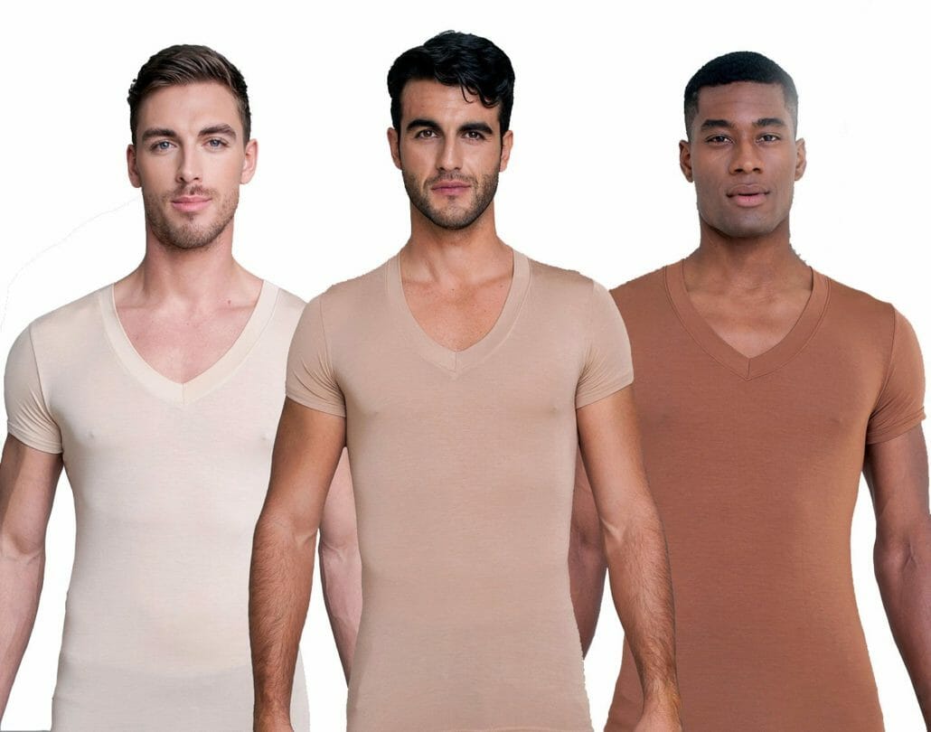 For invisible layering, try an undershirt close to your skin tone.