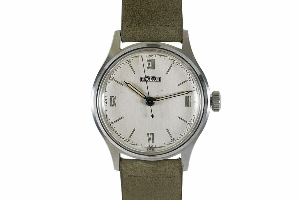Angelus automatic wristwatch in stainless steel