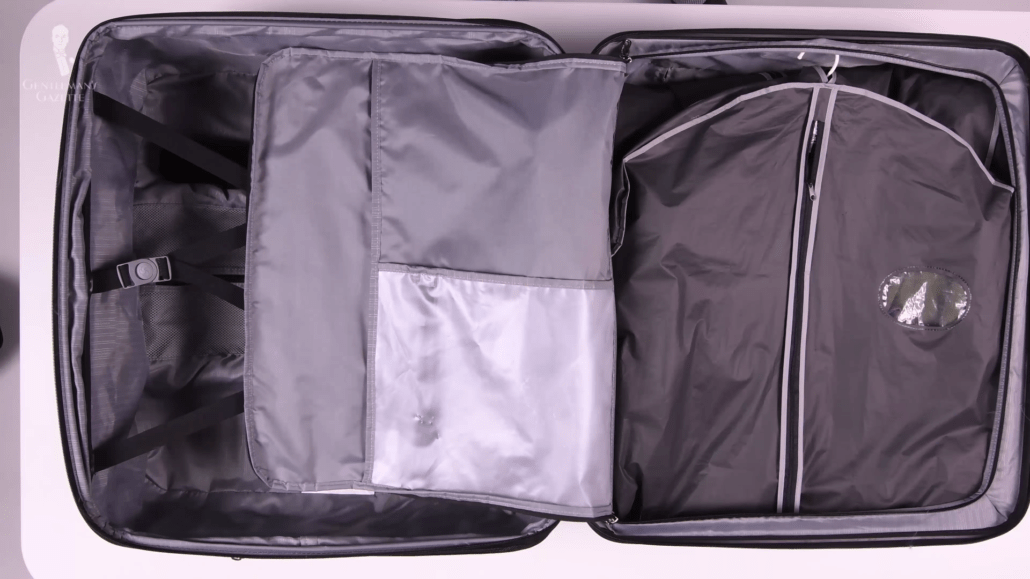 How to position your garment bags in your suitcase