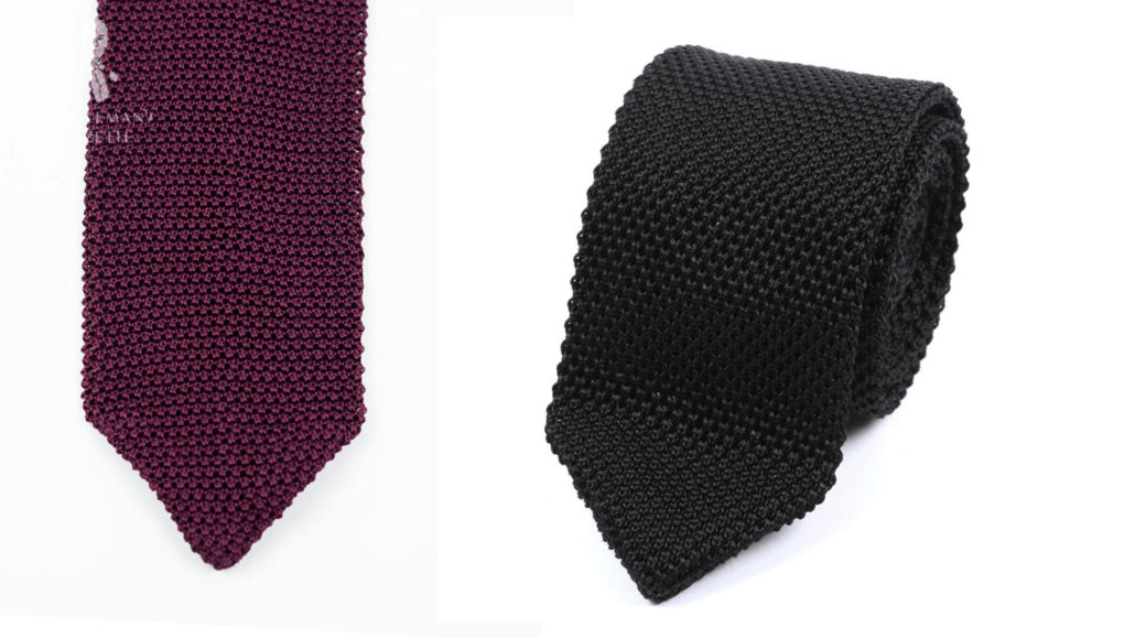 Knit tie with pointed tips