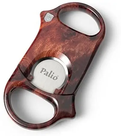 Palio Composite Cigar Cutter, Guillotine, Stainless Steel Blades, Up to 60 Ring Gauge, Burl Wood