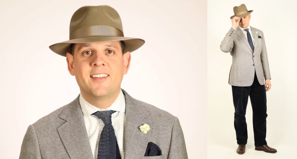 https://www.gentlemansgazette.com/wp-content/uploads/2018/01/Raphael-wearing-a-snap-brim-hat-with-a-matching-headband.-1030x551.jpg
