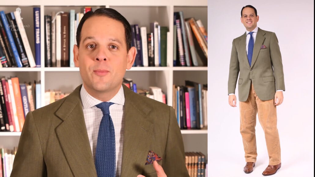 Raphael wearing a typical travel combination for a fall winter season.