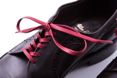 Red Shoelaces Flat Waxed Cotton