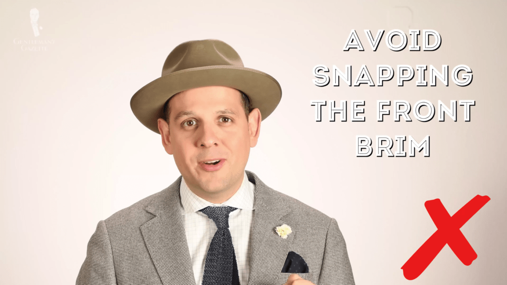 Avoid snapping the front brim
