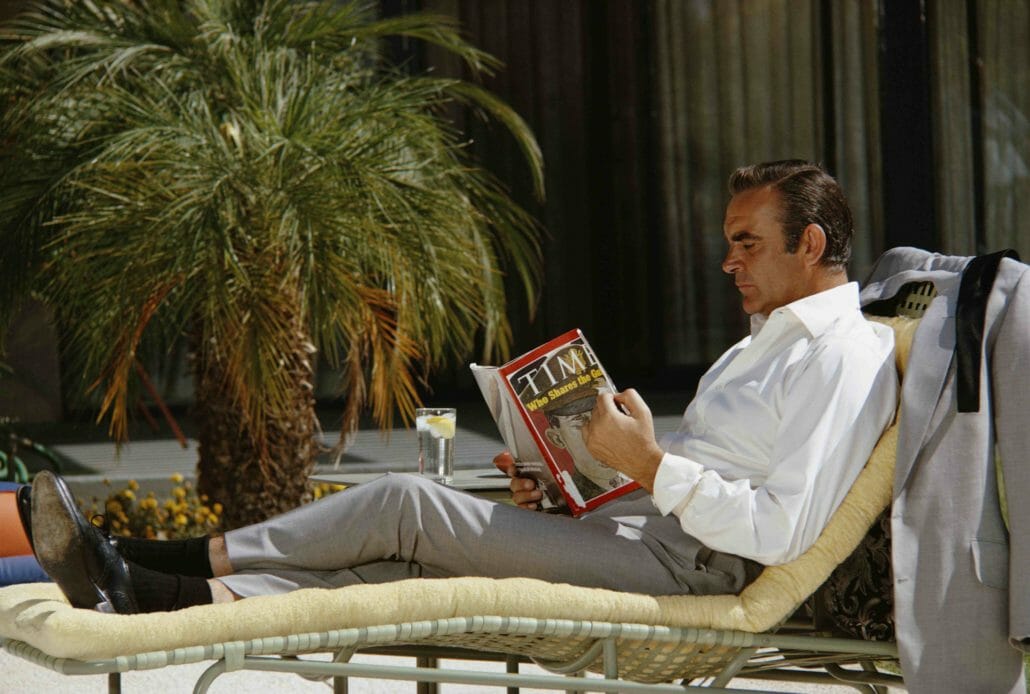 Sean Connery wearing a signature T&A shirt