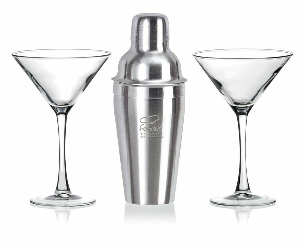 Martini glasses with a shaker