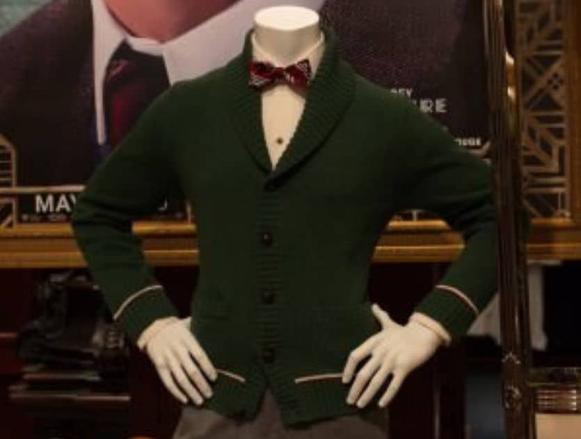 Green Shawl Collar Cardigan Sweater