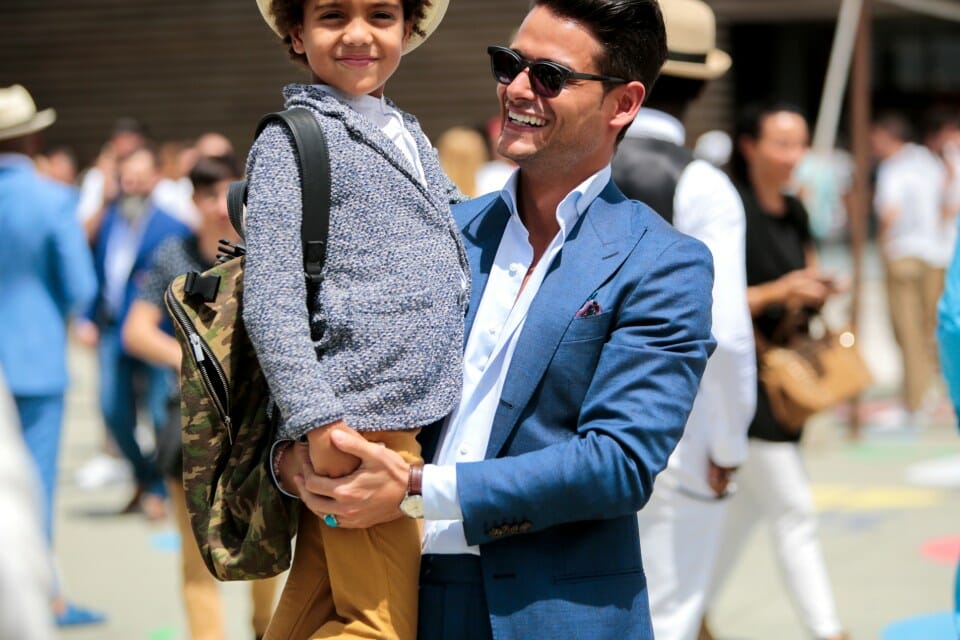 Frank Galluci acting as a style role model at Pitti Uomo.