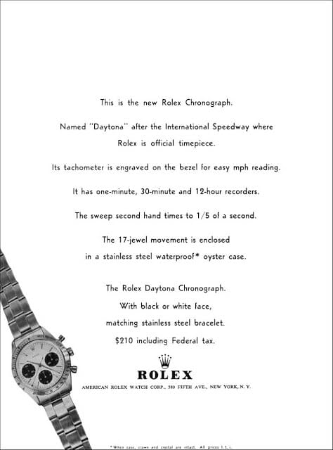 One of the first Daytona ads