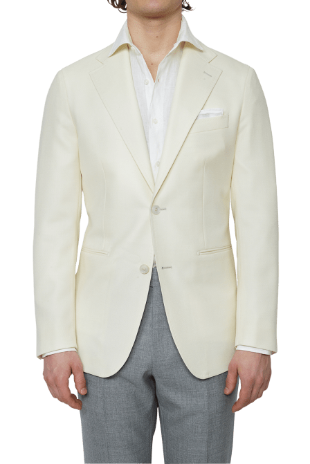 An example of jetted pockets on a summer sport coat