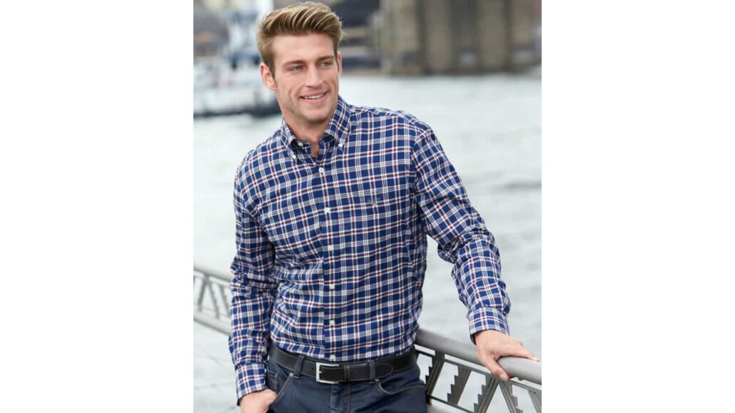Smart casual large checked shirt