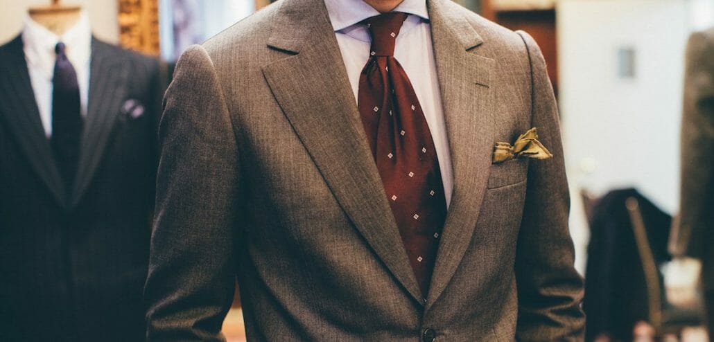 The left lapel line is often "broken" if the pockets on that side of the jacket are filled.