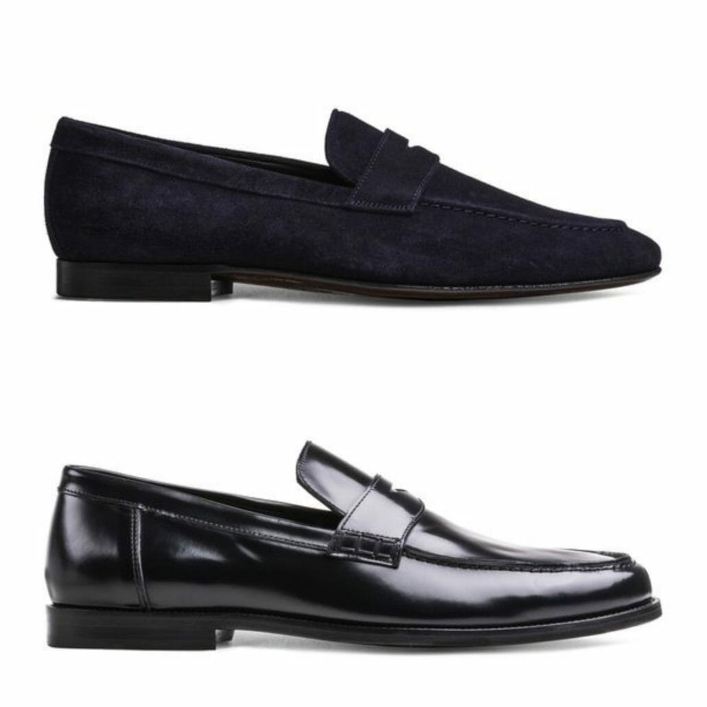 Soft, less structured loafer (top) and more structured loafer (bottom)