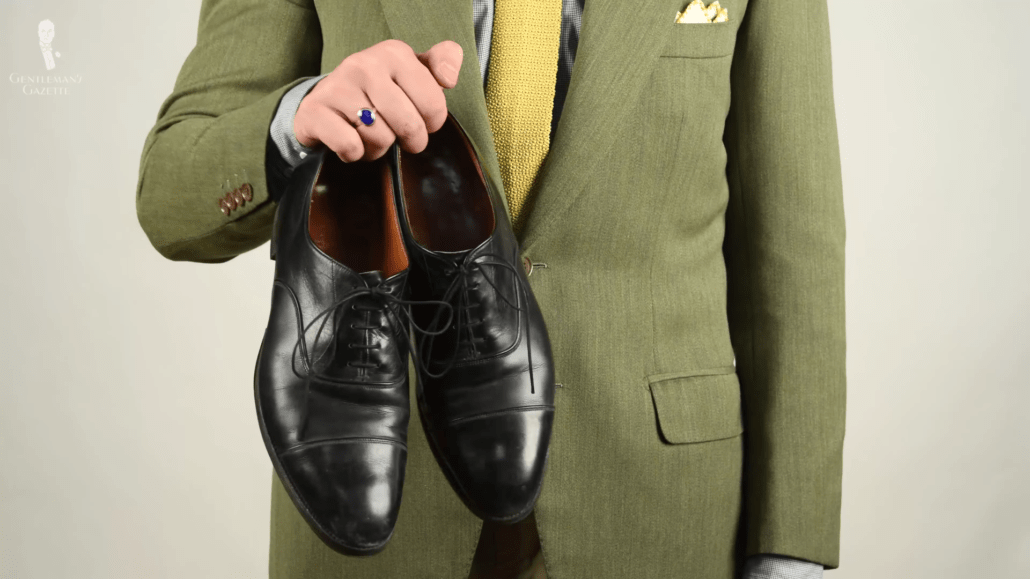 Traditional English Black captoe oxfords by Church's