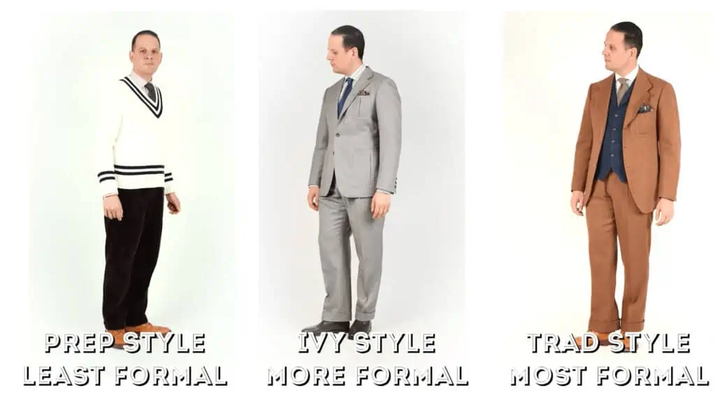 Raphael wearing 3 suits based on formality