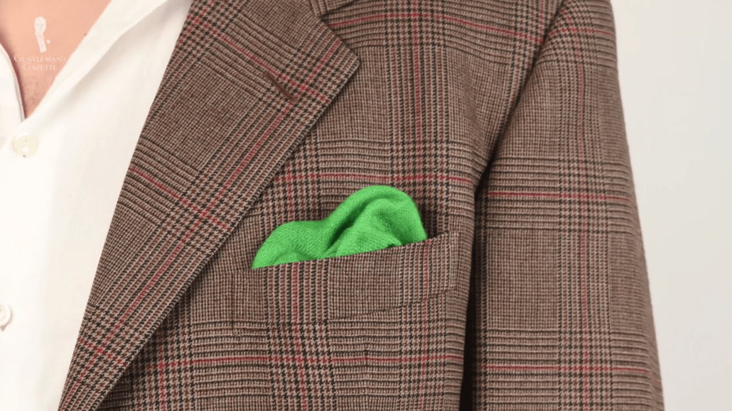 Cashmere green pocket square prototype