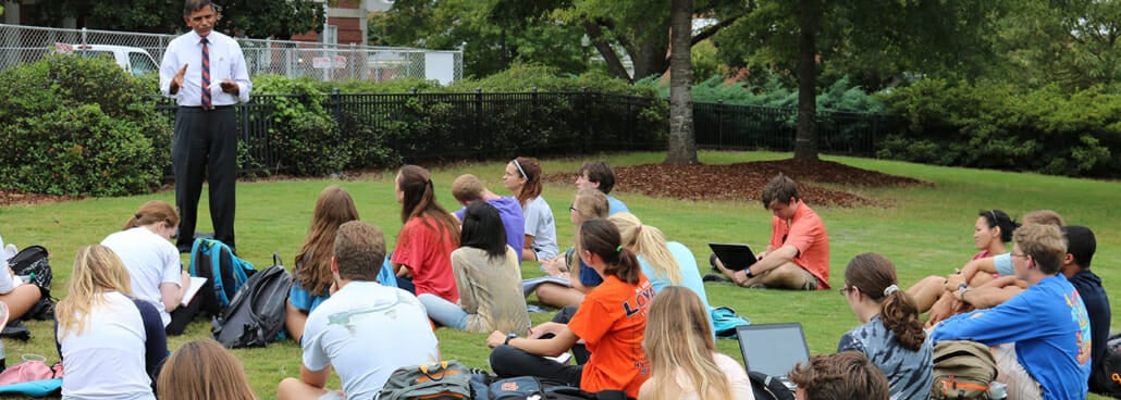 College class taught outdoors