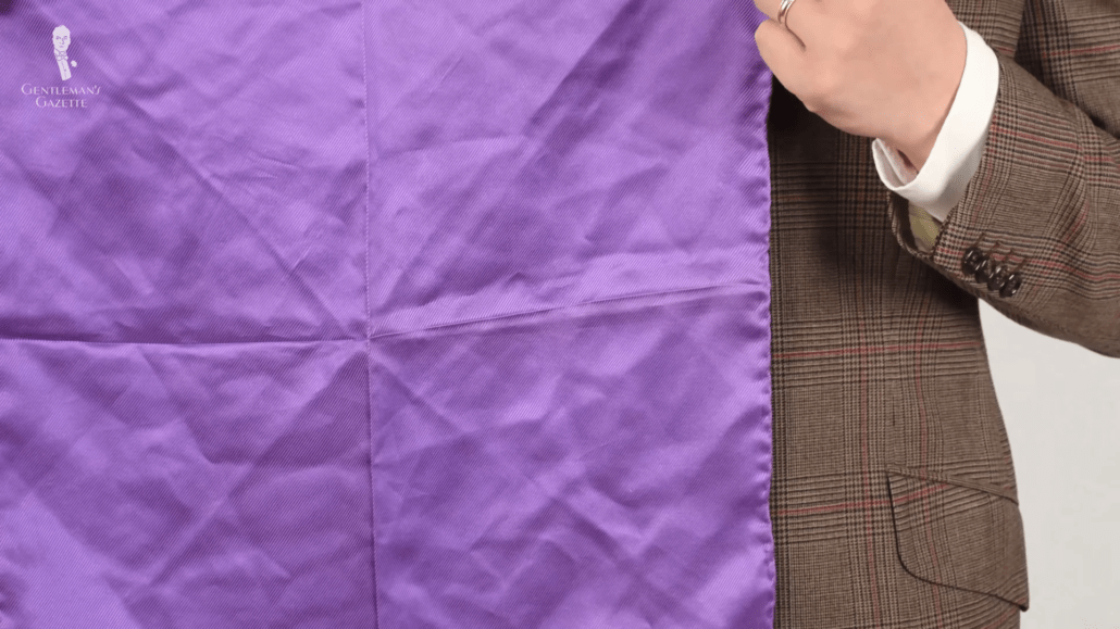 Fine rib silk purple pocket square