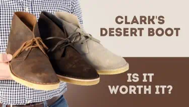 Brown, dark brown and off-white Clark Desert boots