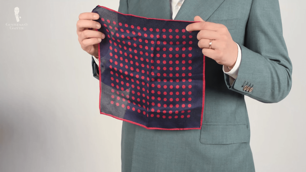 Fort Belvedere prototype pocket square with an open weave